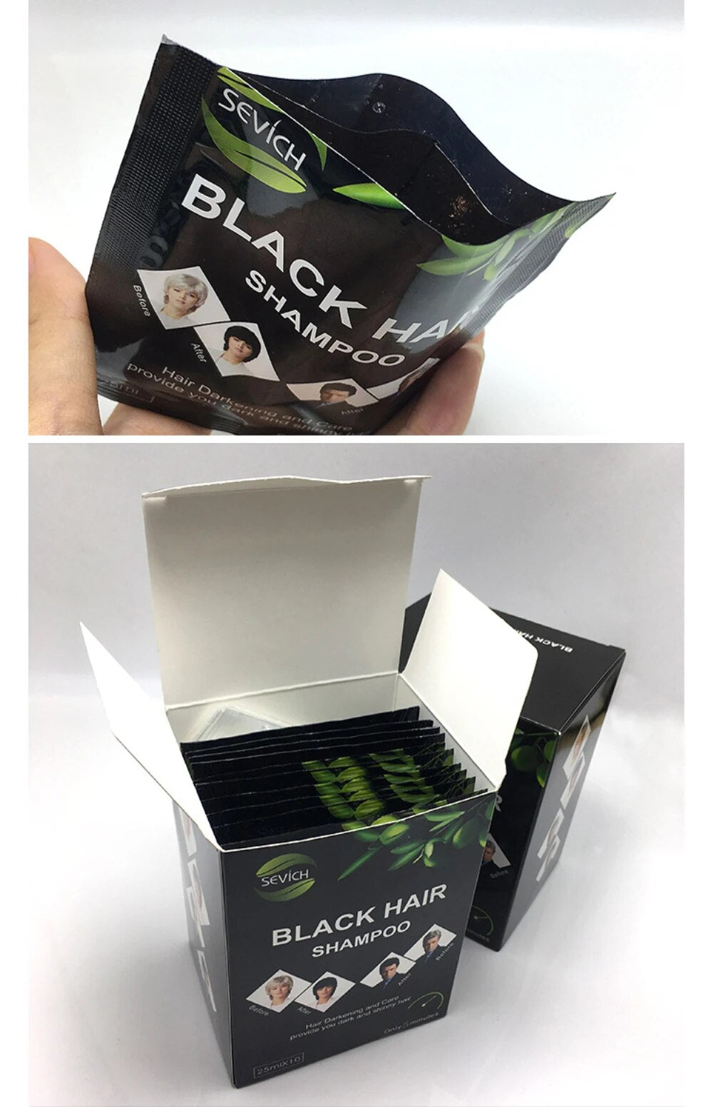 SHAMPU INSTANTANEO TINTE NEGRO 10 SOBRES